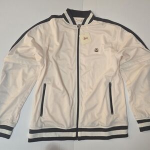 Light Cream Stussy 2014 NOS Track Jacket with Black Trim, Original Tags, NWT!